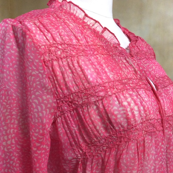 Roxy sheer pink boho top, size M, like new! - Picture 3 of 8